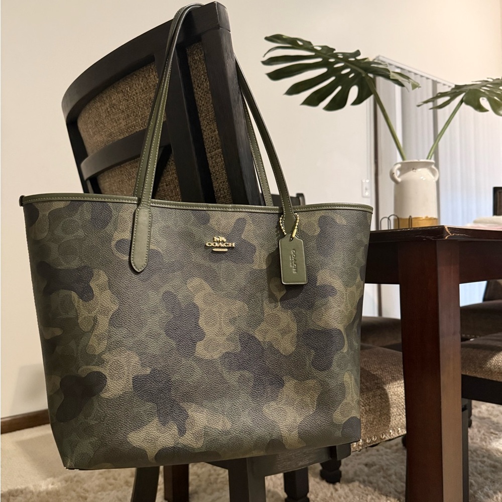 Coach Camouflage Leather Handbag
